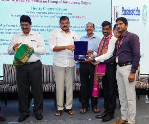 Felicitation by Hon’ble Minister, Sri Botsa Satyanarayana garu on getting NAAC ‘A’ grade