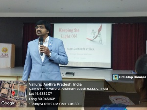 As a part of Induction Programme for first year B.Tech students a motivational speech given by “Sri Sudheer Sandra  ” in Rise Auditorium.
